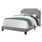 Homeroots 45.5 in. Solid Wood, Linen, MDF & Foam Full Size Bed with a Chrome Trim 333294 - alternate 3